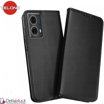 Telone dirbtinės odos dėklas - juodas (Motorola Moto G85)